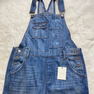 Hidden Bailey Boyfriend Distress Denim Overalls